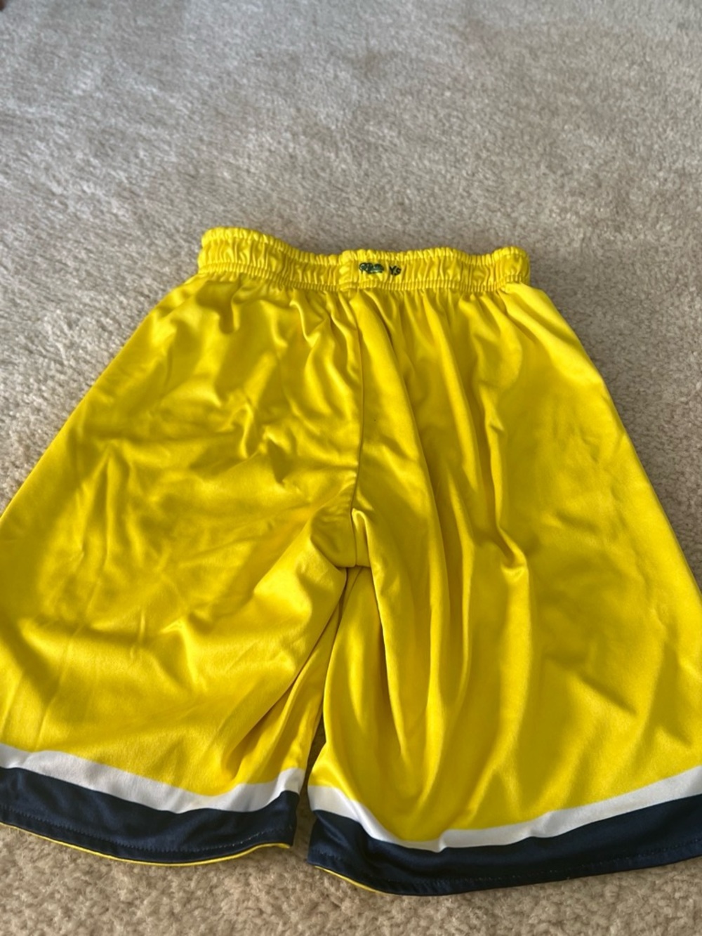 Puma Yellow Athletic Shorts with Navy Logo